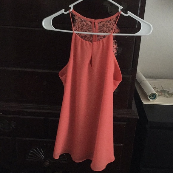 NWOT coral lace back tank with keyhole front - Picture 4 of 4